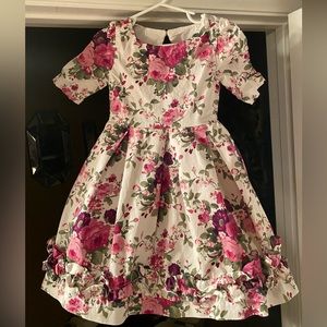Janie and Jack gorgeous formal floral dress with tulle and open back